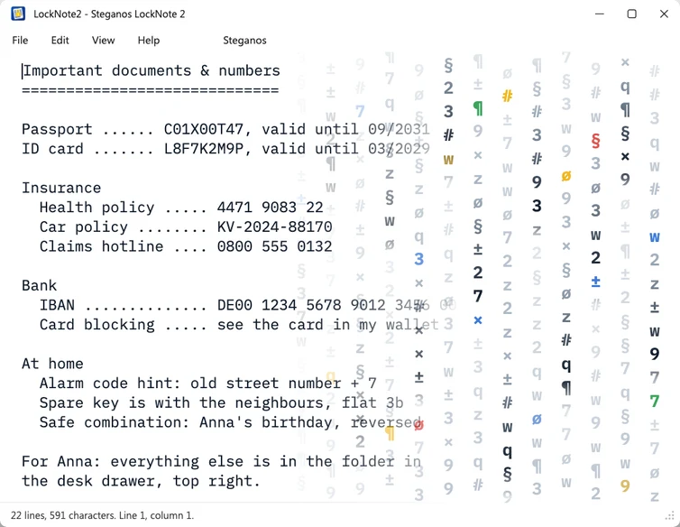 Steganos LockNote 2 — сигурно шифроване